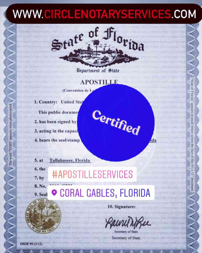Notary Public / Apostille Circle Miami LLC